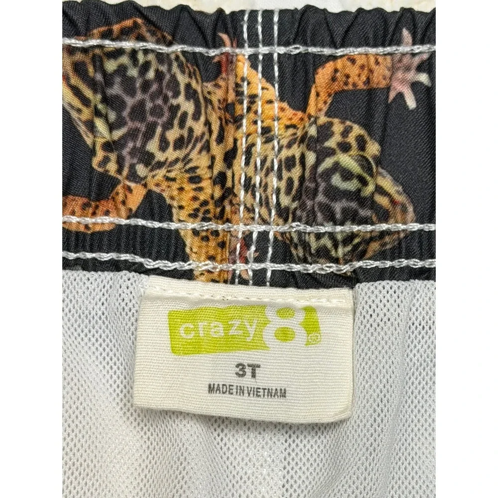 Crazy 8 Lizard Gecko Print Swim Trunks‎ 3T Toddler Boys Board Shorts Summer